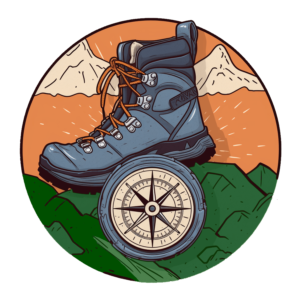 Kompass und Wanderschuhe